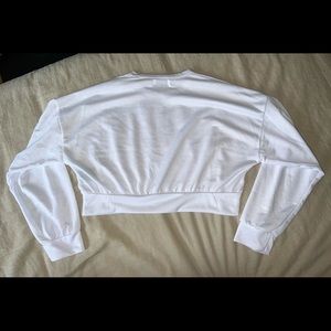Womens Urban Oufitters White Cropped Sweatshirt